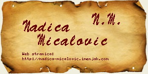 Nadica Mićalović vizit kartica